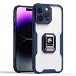 For iPhone 14 Pro Max Armor Shockproof Magnetic Ring Phone Case(Navy Blue)