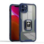 For iPhone 11 Pro Max Armor Shockproof Magnetic Ring Phone Case(Navy Blue)