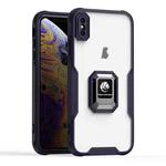 For iPhone X / XS Armor Shockproof Magnetic Ring Phone Case(Deep Purple)
