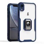 For iPhone XR Armor Shockproof Magnetic Ring Phone Case(Navy Blue)