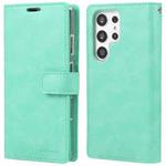 For Samsung Galaxy S23 Ultra 5G GOOSPERY MANSOOR DIARY 9 Card Slots Leather Phone Case(Mint Green)