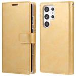 For Samsung Galaxy S23 Ultra 5G GOOSPERY MANSOOR DIARY 9 Card Slots Leather Phone Case(Gold)