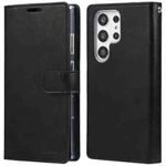 For Samsung Galaxy S23 Ultra 5G GOOSPERY MANSOOR DIARY 9 Card Slots Leather Phone Case(Black)
