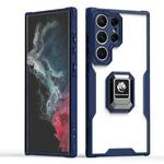 For Samsung Galaxy A73 5G Armor Shockproof Magnetic Ring Phone Case(Navy Blue)