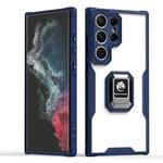 For Samsung Galaxy A32 4G Armor Shockproof Magnetic Ring Phone Case(Navy Blue)