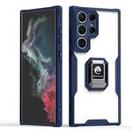 For Samsung Galaxy A22 5G Armor Shockproof Magnetic Ring Phone Case(Navy Blue)