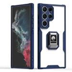 For Samsung Galaxy A51 4G Armor Shockproof Magnetic Ring Phone Case(Navy Blue)