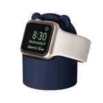 For Apple Watch Smart Watch Silicone Charging Holder without Charger(Dark Blue)