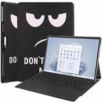 For Microsoft Surface Pro 9 Custer Painted 3-Fold Holder Leather Tablet Case(Big Eye Me)