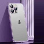 For iPhone 12 Spring Buckle Metal Frosted Phone Case(Deep Purple)