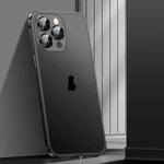 For iPhone 12 Pro Spring Buckle Metal Frosted Phone Case(Black)