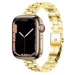 Small Waist Stainless Steel Watch Band For Apple Watch Series 8&7 41mm / SE 2&6&SE&5&4 40mm / 3&2&1 38mm(Gold)