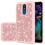 For LG K30 (2019) / Aristo 4 Plus Glitter Powder Contrast Skin Shockproof Silicone + PC Protective Case(Rose Gold)