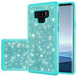 For Galaxy Note9 Glitter Powder Contrast Skin Shockproof Silicone + PC Protective Case(Green)