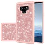 For Galaxy Note9 Glitter Powder Contrast Skin Shockproof Silicone + PC Protective Case(Rose Gold)