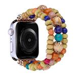 Wood Beads Watch Band For Apple Watch Ultra 49mm / Series 8&7 45mm / SE 2&6&SE&5&4 44mm / 3&2&1 42mm(3-row Colorful Beads)