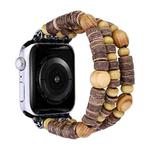 Wood Beads Watch Band For Apple Watch Ultra 49mm&Watch Ultra 2 49mm / Series 9&8&7 45mm / SE 3&SE 2&6&SE&5&4 44mm / 3&2&1 42mm(3-row Beads)