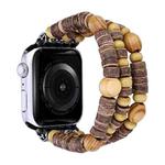 Wood Beads Watch Band For Apple Watch Series 9&8&7 41mm / SE 3&SE 2&6&SE&5&4 40mm / 3&2&1 38mm(3-row Beads)