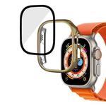 For Apple Watch Ultra 2 / Ultra 49mm Plating Gloss PC Tempered Glass Integral Watch Case(Dark Gold)