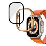 For Apple Watch Ultra 2 / Ultra 49mm Plating Gloss PC Tempered Glass Integral Watch Case(Rose Gold)