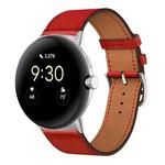 For Google Pixel Watch Genuine Leather Watch Band(Red)