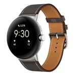 For Google Pixel Watch Genuine Leather Watch Band(Gray Brown)