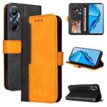 For Infinix Hot 20 4G Stitching-Color Leather Phone Case(Orange)