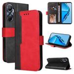 For Infinix Hot 20 4G Stitching-Color Leather Phone Case(Red)