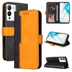 For Infinix Note 12 / G96 Stitching-Color Leather Phone Case(Orange)