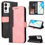 For Infinix Note 12 / G96 Stitching-Color Leather Phone Case(Pink)