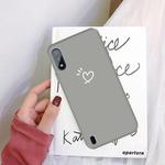 For Galaxy A01 Three Dots Love-heart Pattern Colorful Frosted TPU Phone Protective Case(Grey)