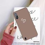 For Galaxy A01 Three Dots Love-heart Pattern Colorful Frosted TPU Phone Protective Case(Khaki)