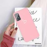 For Galaxy A91 / S10 Lite (2020) Three Dots Love-heart Pattern Colorful Frosted TPU Phone Protective Case(Pink)