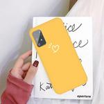 For Galaxy A91 / S10 Lite (2020) Three Dots Love-heart Pattern Colorful Frosted TPU Phone Protective Case(Yellow)
