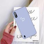 For Galaxy M10 Three Dots Love-heart Pattern Colorful Frosted TPU Phone Protective Case(Light Purple)