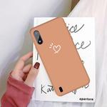 For Galaxy M10 Three Dots Love-heart Pattern Colorful Frosted TPU Phone Protective Case(Coral Orange)