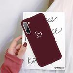 For Galaxy Note 10 Three Dots Love-heart Pattern Colorful Frosted TPU Phone Protective Case(Wine Red)