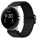 For Google Pixel Watch Buckle Nylon Braided Watch Band(Black)