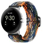 For Google Pixel Watch Buckle Nylon Braided Watch Band(Camouflage Colorful)