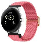 For Google Pixel Watch Buckle Nylon Braided Watch Band(Pink)