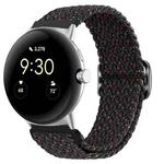 For Google Pixel Watch Buckle Nylon Braided Watch Band(Starlight Black)