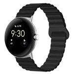 For Google Pixel Watch Reverse Buckle Magnetic Silicone Watch Band(Black)