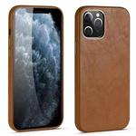 For iPhone 12 mini Lamb Texture Leather All-inclusive Shockproof Phone Case(Brown)