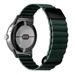 For Google Pixel Watch Reverse Buckle Magnetic Genuine Leather Watch Band(Green)