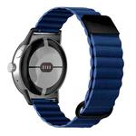 For Google Pixel Watch Reverse Buckle Magnetic Genuine Leather Watch Band(Midnight Blue)