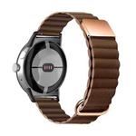 For Google Pixel Watch Reverse Buckle Magnetic Genuine Leather Watch Band(Brown)