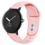 For Google Pixel Watch Solid Color Reverse Buckle Silicone Watch Band(Pink)