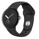 For Google Pixel Watch Solid Color Reverse Buckle Silicone Watch Band(Black)