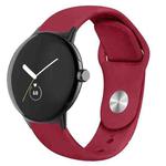 For Google Pixel Watch Solid Color Reverse Buckle Silicone Watch Band(Wine Red)