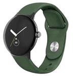 For Google Pixel Watch Solid Color Reverse Buckle Silicone Watch Band(Army Green)